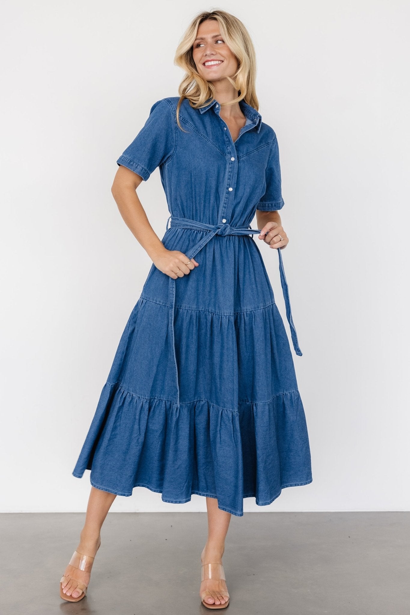 Henrietta Midi Dress | Denim Blue - Baltic Born