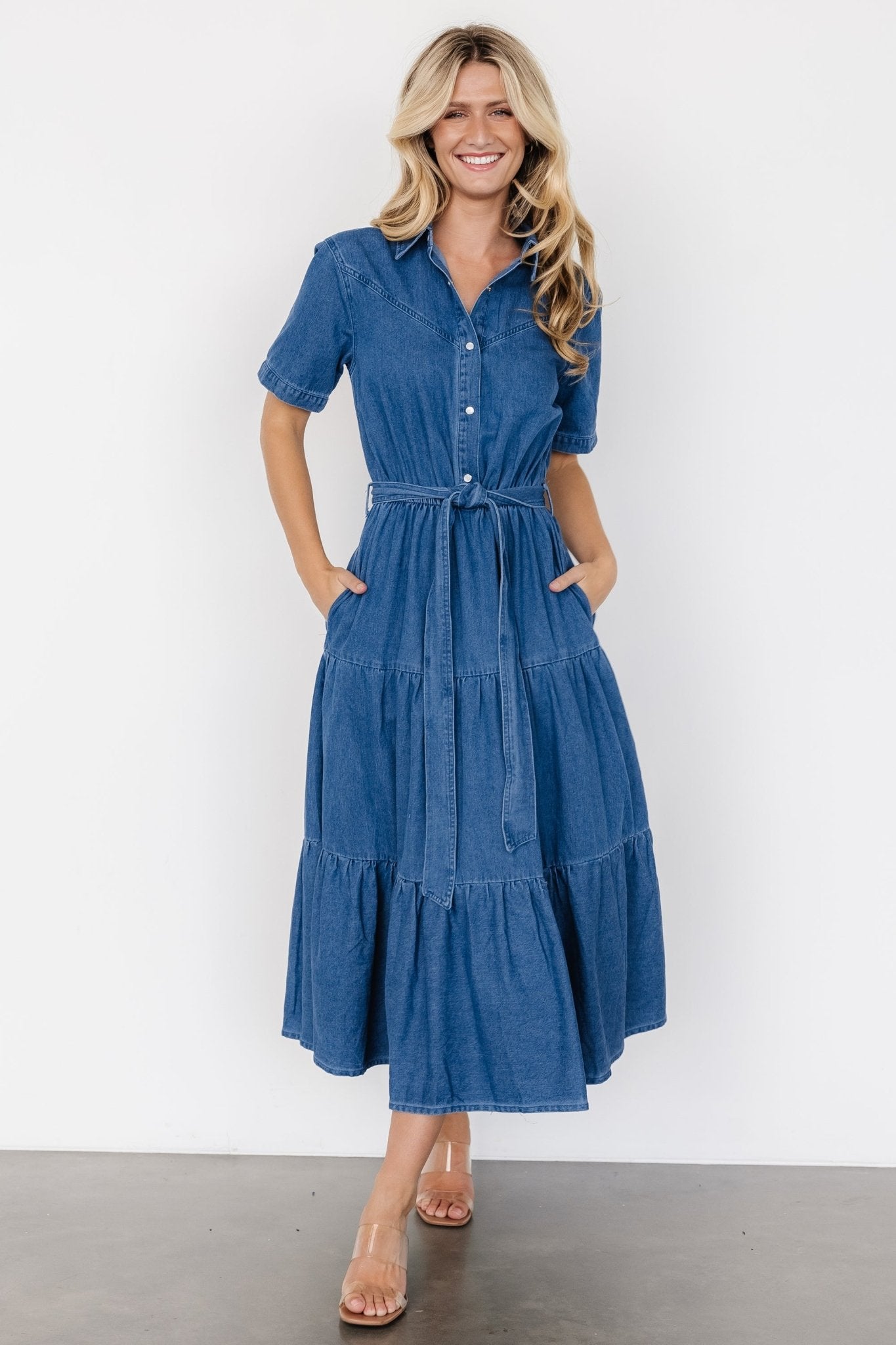 Henrietta Midi Dress | Denim Blue - Baltic Born