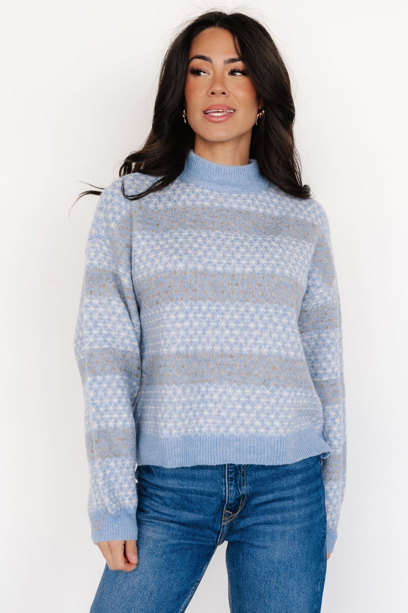 Henry Knit Sweater | Blue + Mocha - Baltic Born