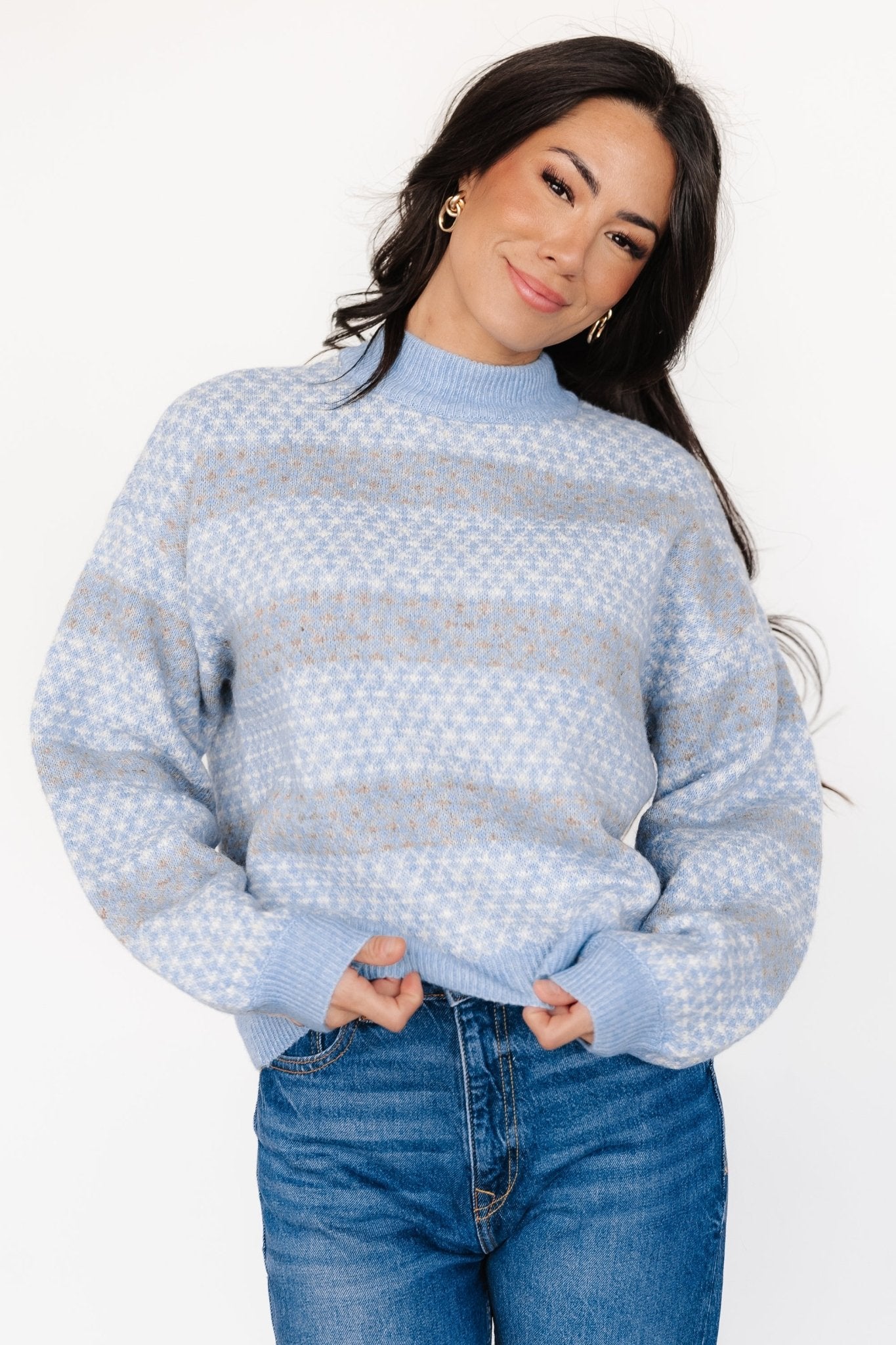 Henry Knit Sweater | Blue + Mocha - Baltic Born