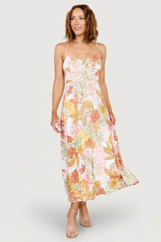 Hilo Back Tie Maxi Dress | Multi