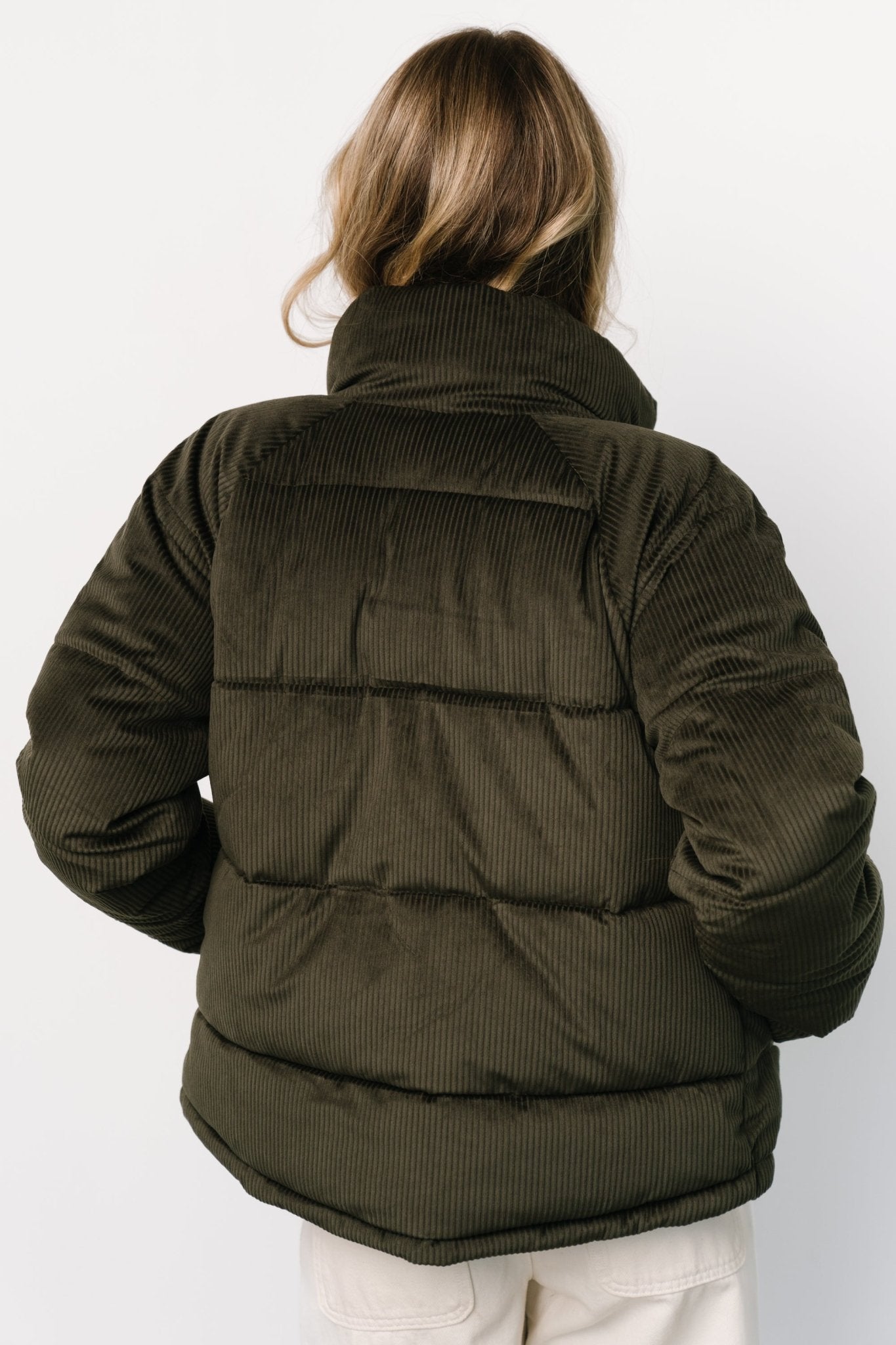 Holden Corduroy Puffer Jacket | Olive Charcoal - Baltic Born