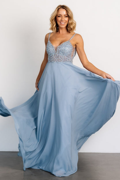 Honor Beaded Bridal Gown | Dusty Blue - Baltic Born