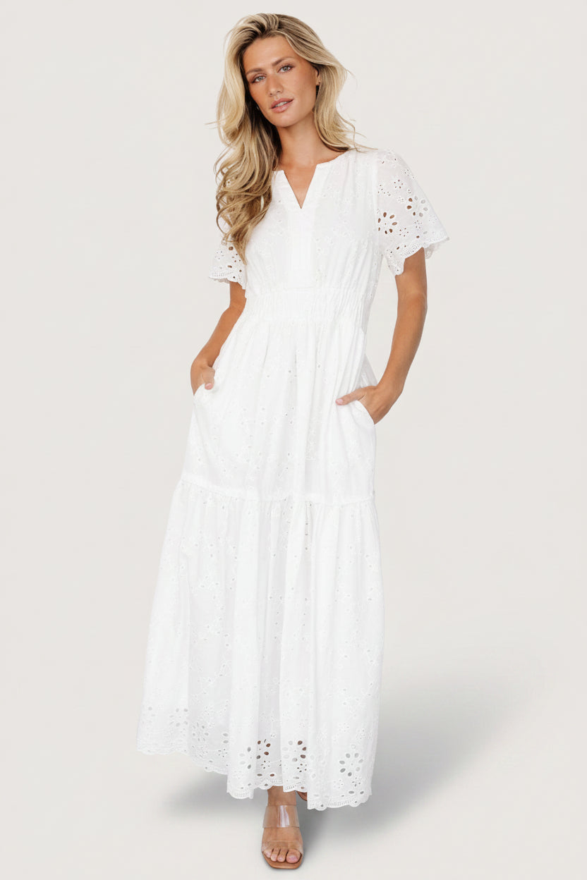 Hyacinth Eyelet Maxi Dress | Off White Hyacinth Eyelet Maxi Dress | Off White
