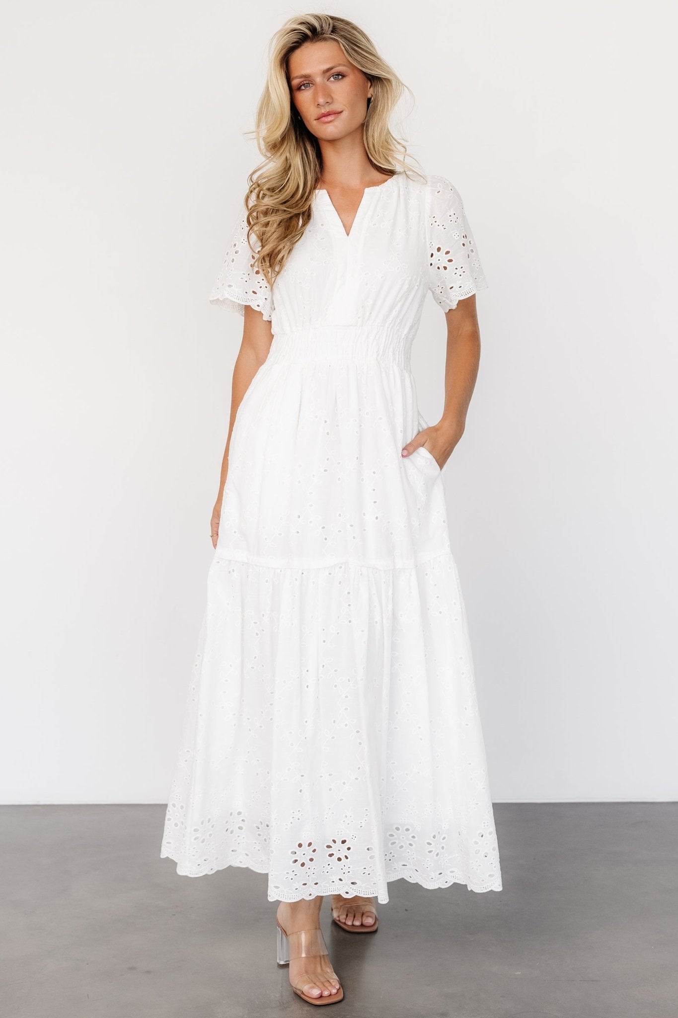 Hyacinth Eyelet Maxi Dress | Off White - Baltic Born