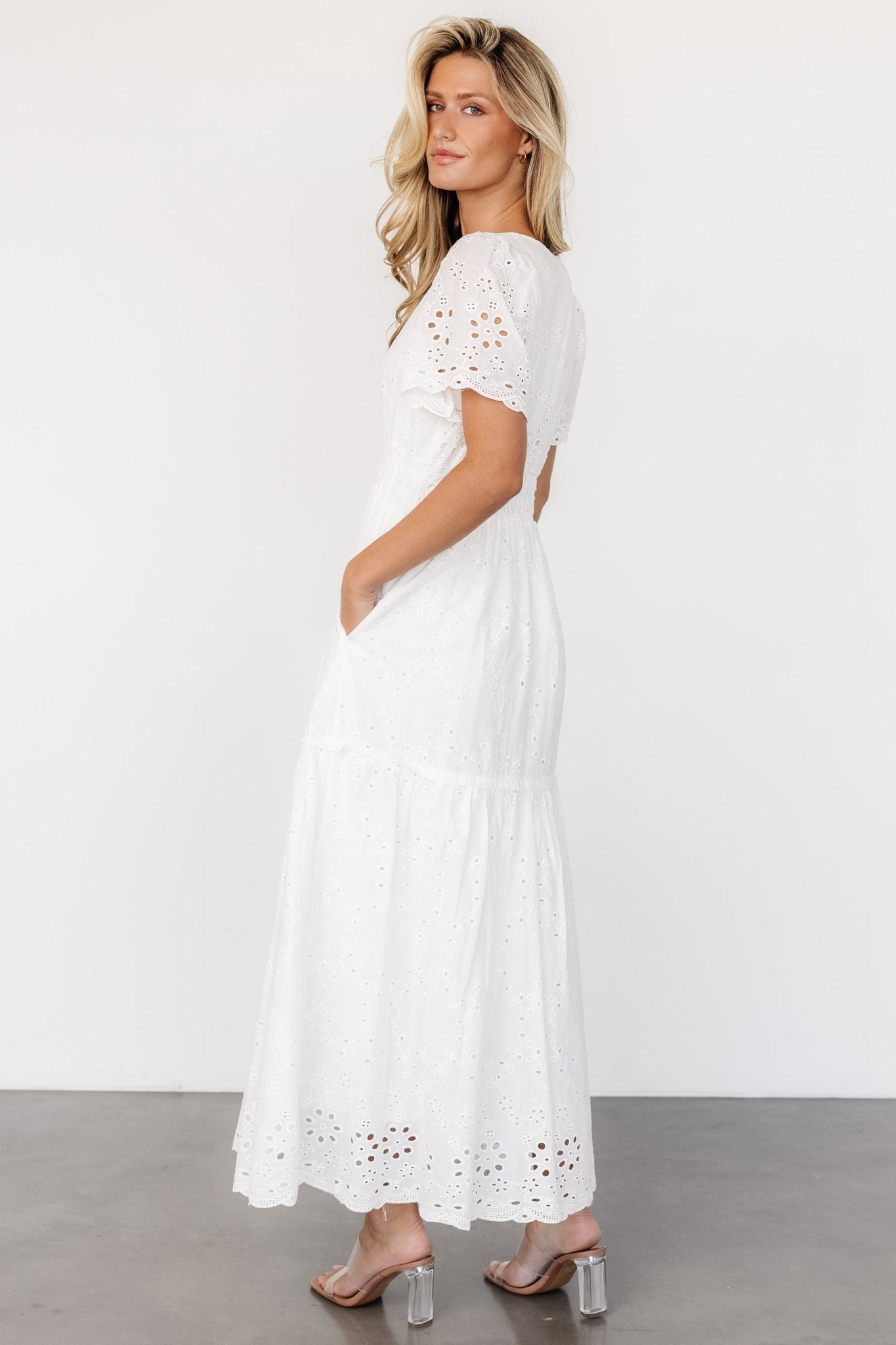 Hyacinth Eyelet Maxi Dress | Off White - Baltic Born