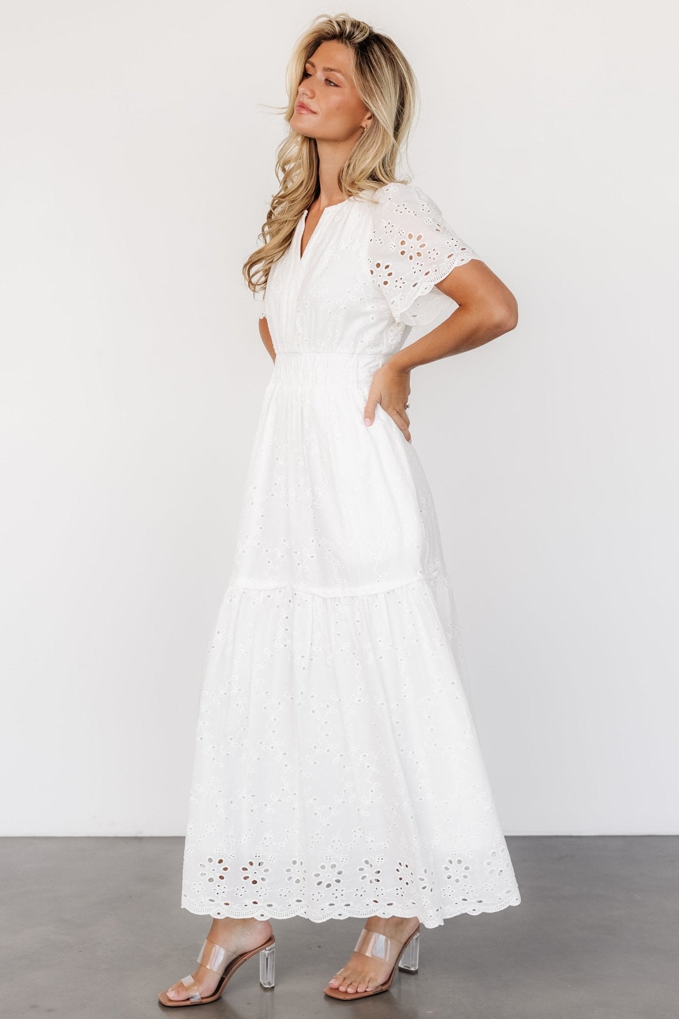 Hyacinth Eyelet Maxi Dress | Off White - Baltic Born