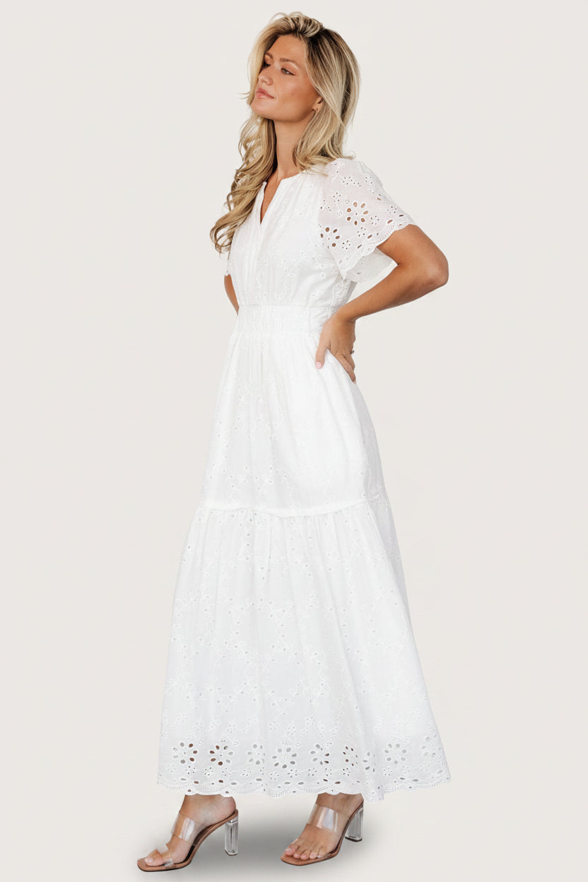 knee length dresses for ladies Hyacinth Eyelet Maxi Dress