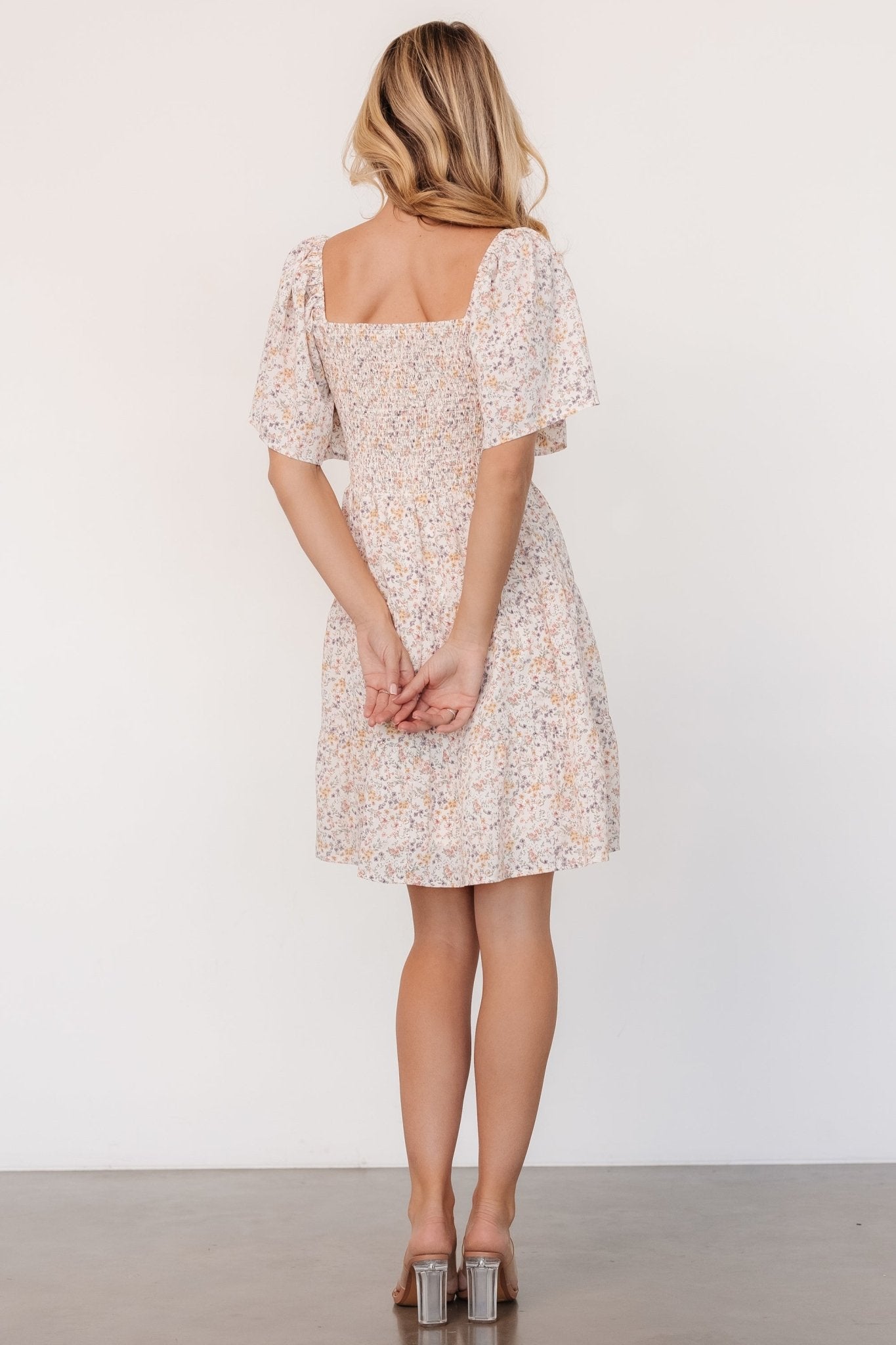 Idera Short Dress | Cream Floral - Baltic Born