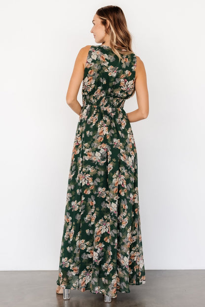 Imogen Maxi Dress | Deep Green Multi - Baltic Born