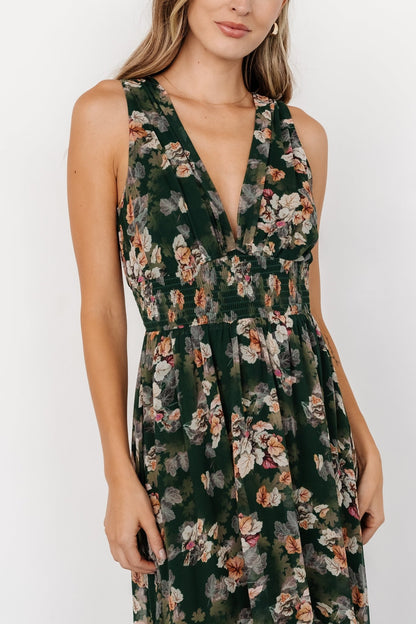 Imogen Maxi Dress | Deep Green Multi - Baltic Born