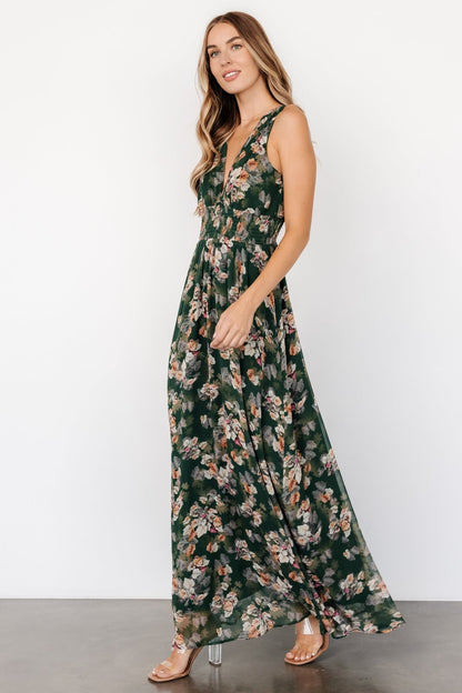 Imogen Maxi Dress | Deep Green Multi - Baltic Born