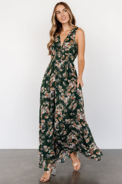 Imogen Maxi Dress | Deep Green Multi - Baltic Born