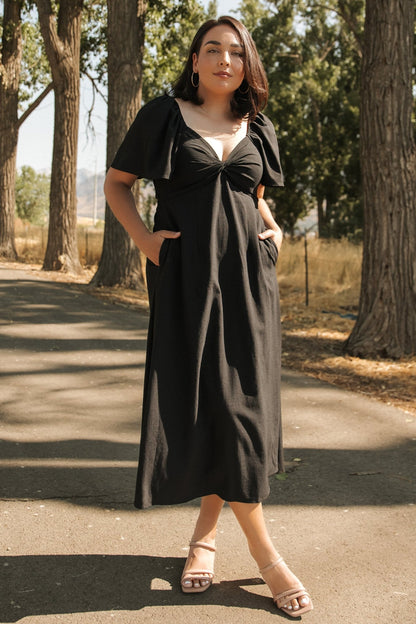 Indie Back Tie Dress | Black - Baltic Born