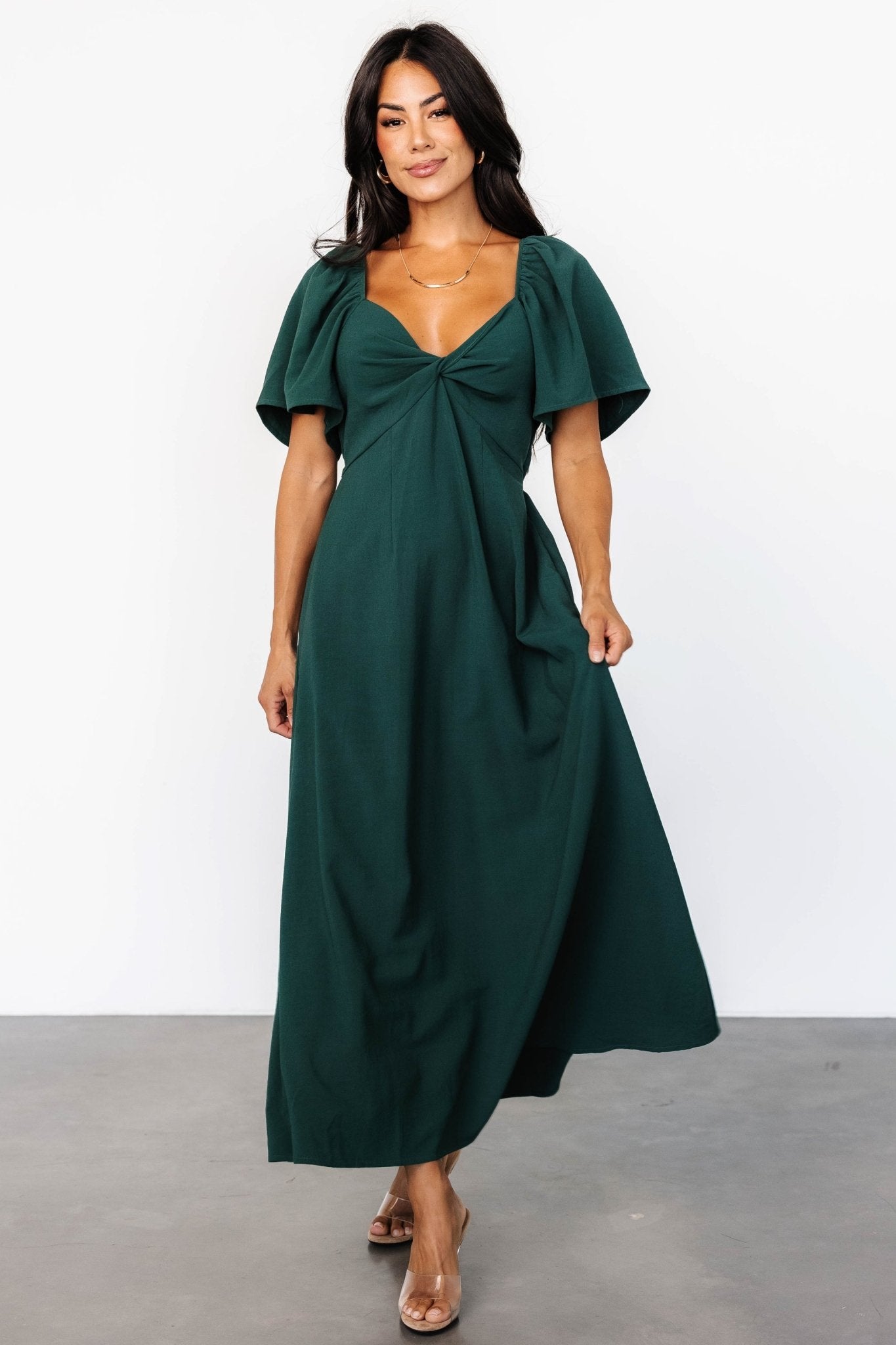 Indie Back Tie Dress | Dark Green - Baltic Born