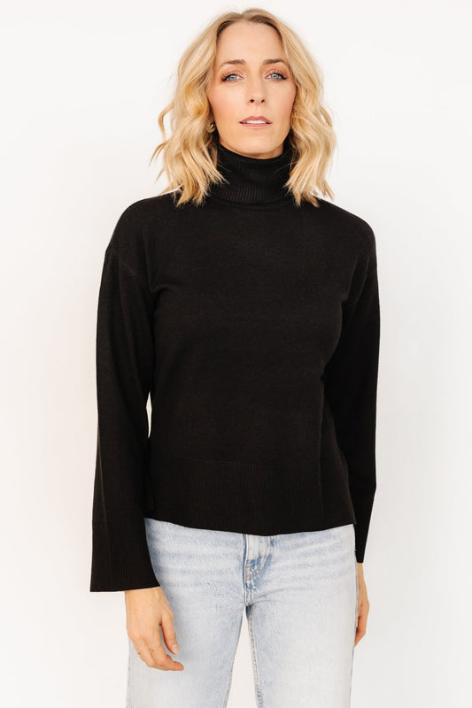 Irene Turtleneck Sweater Top | Black - Baltic Born