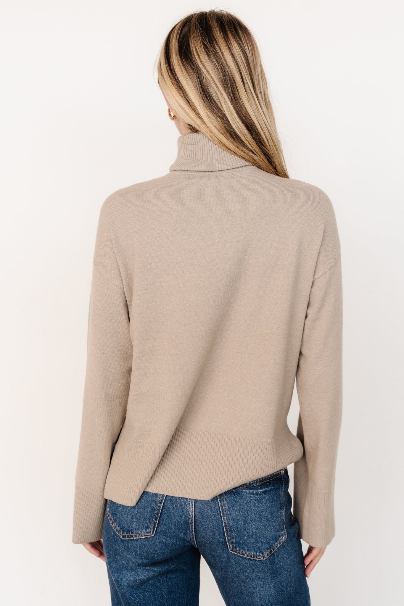 Irene Turtleneck Sweater Top | Stone - Baltic Born