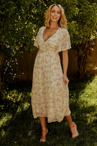 Iris Midi Dress | Blush Floral | Baltic Born