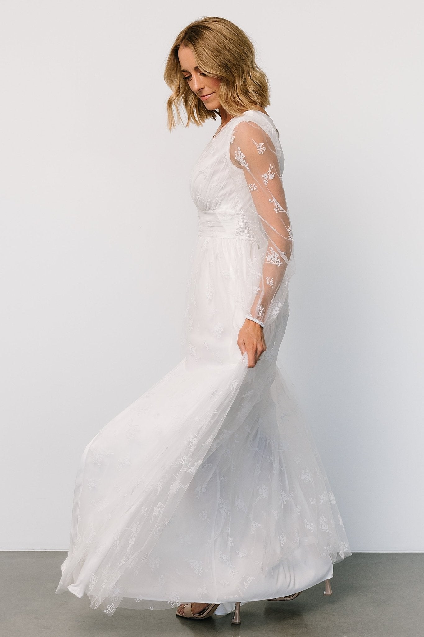 Isabelle Tulle Maxi Dress | White - Baltic Born