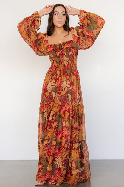 Isadora Tiered Dress | Rust Multi Floral - Baltic Born