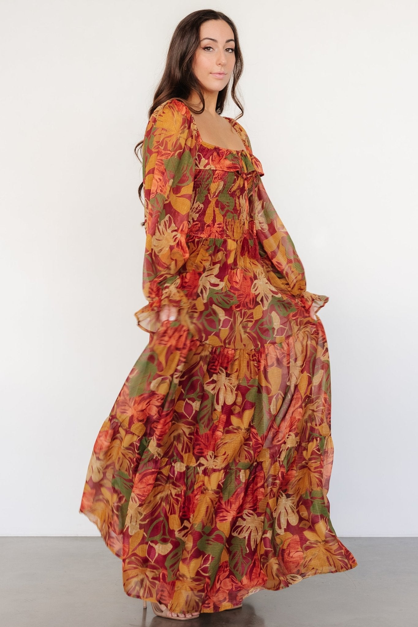 Isadora Tiered Dress | Rust Multi Floral - Baltic Born