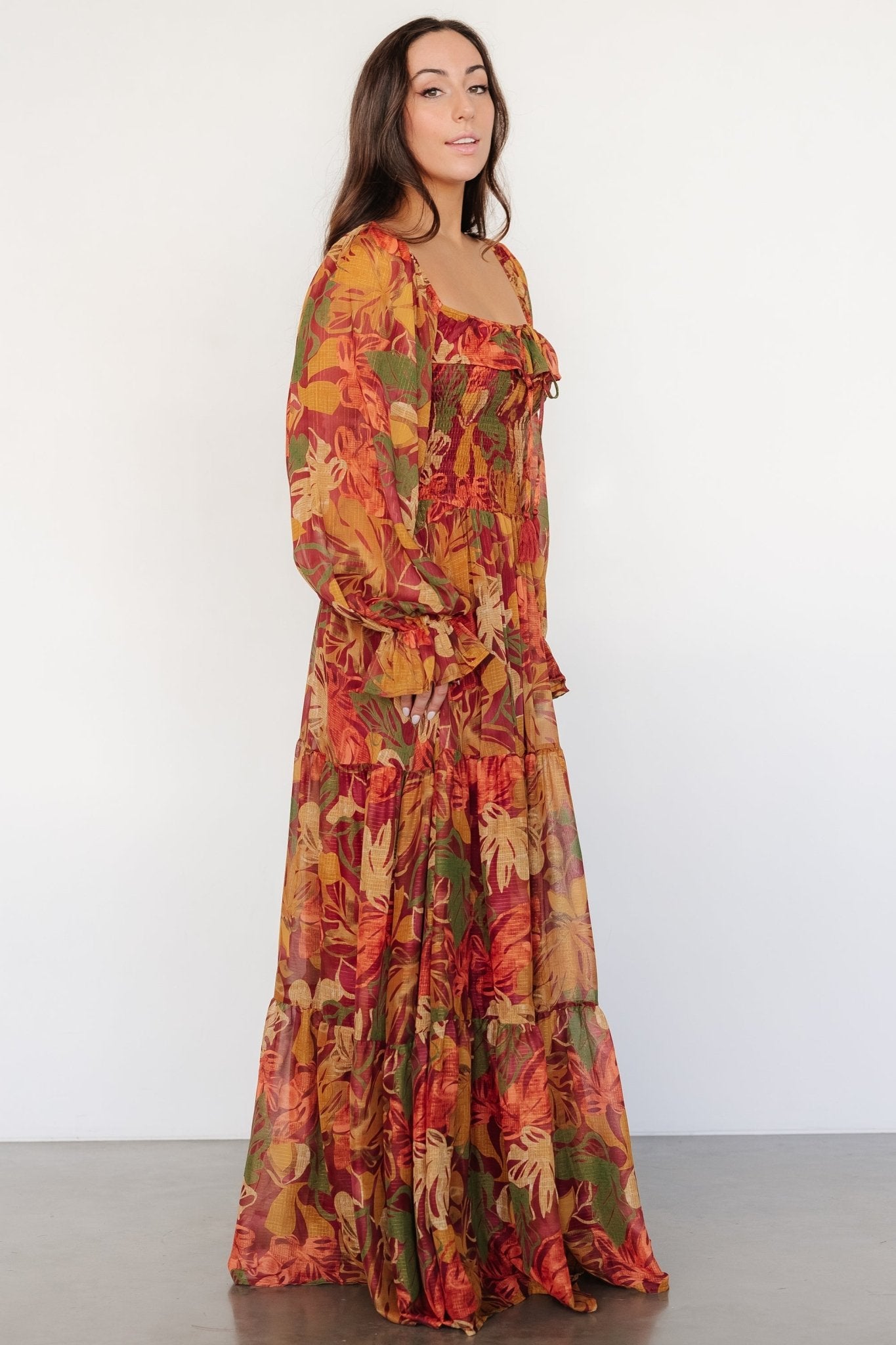 Isadora Tiered Dress | Rust Multi Floral - Baltic Born