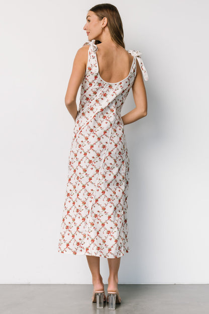 Isla Tank Dress | Off White + Red Floral - Baltic Born