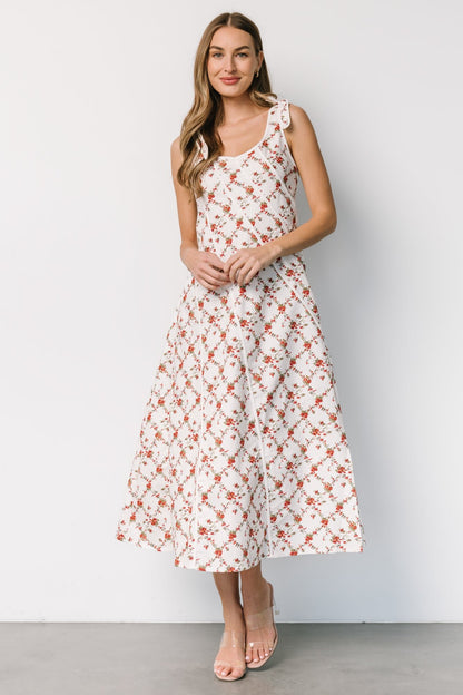 Isla Tank Dress | Off White + Red Floral - Baltic Born