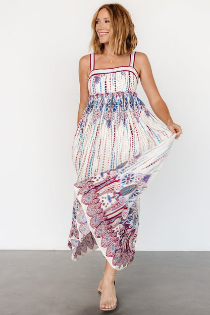 Ivania Tank Maxi Dress | Cream Multi - Baltic Born