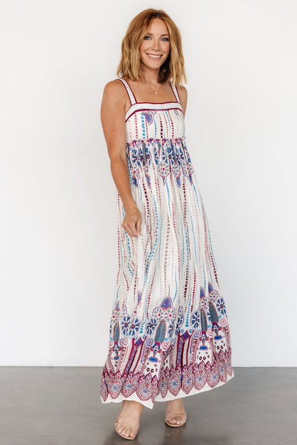 Ivania Tank Maxi Dress | Cream Multi - Baltic Born