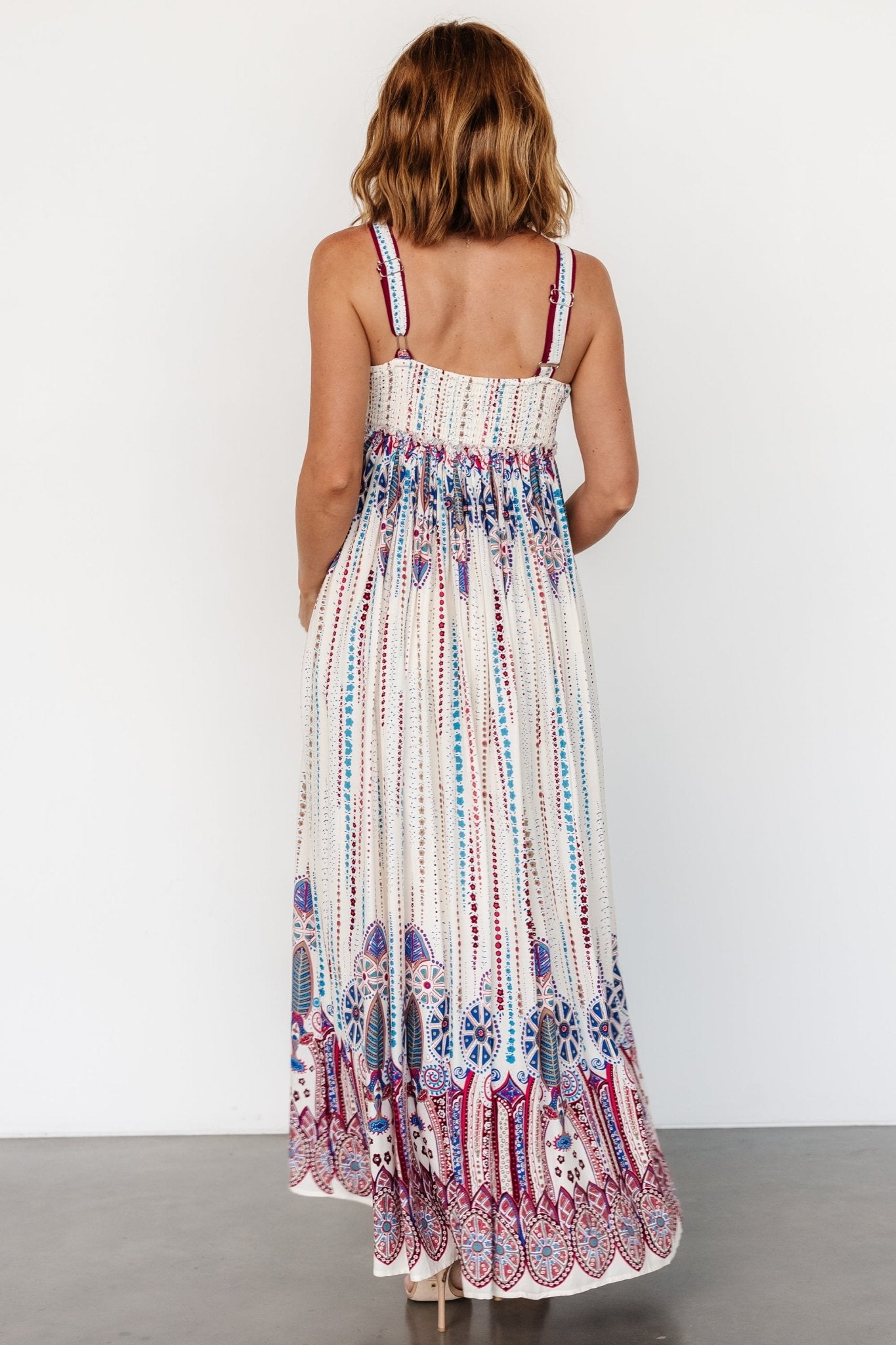 Ivania Tank Maxi Dress | Cream Multi - Baltic Born