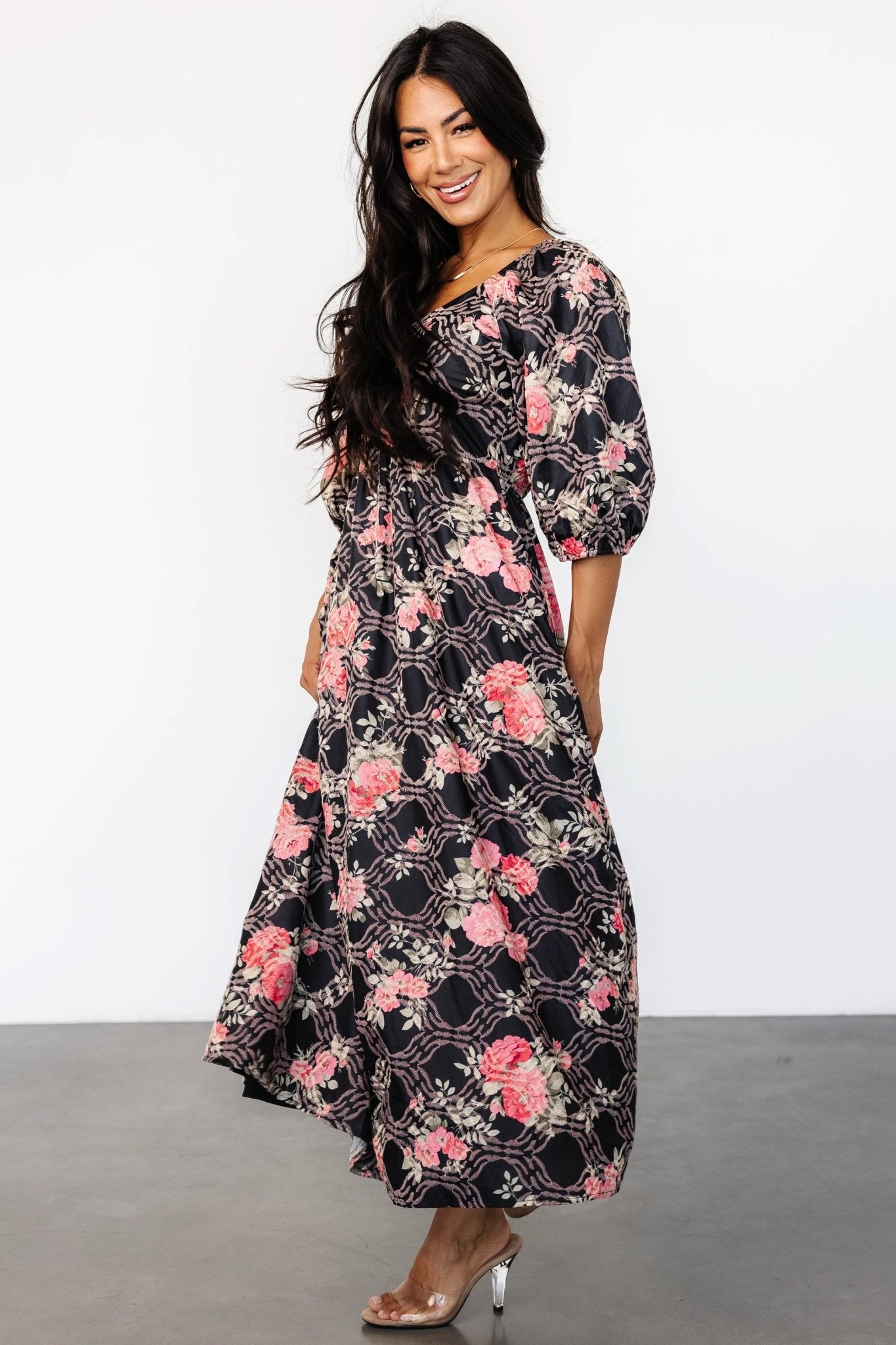 Baltic Born Womens Ivanna Dress | Black + Pink | Size: Medium Baltic Born Womens Ivanna Dress | Black + Pink | Size: Medium