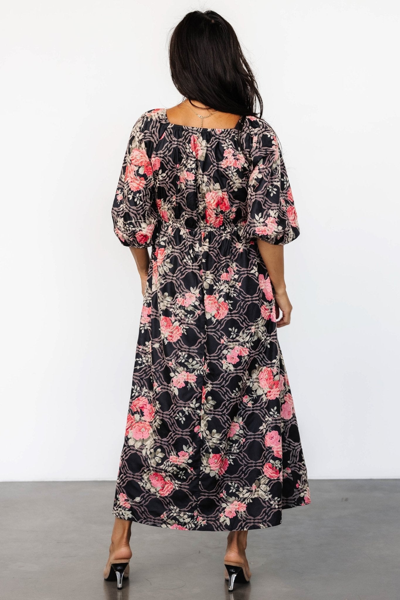 Ivanna Embroidered Satin Midi Dress | Baltic Born M Ivanna Embroidered Satin Midi Dress | Baltic Born M