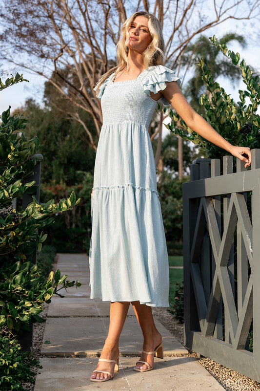 light blue spring dress Love & Lust Floral Mini Light Blue Midi Summer Dress