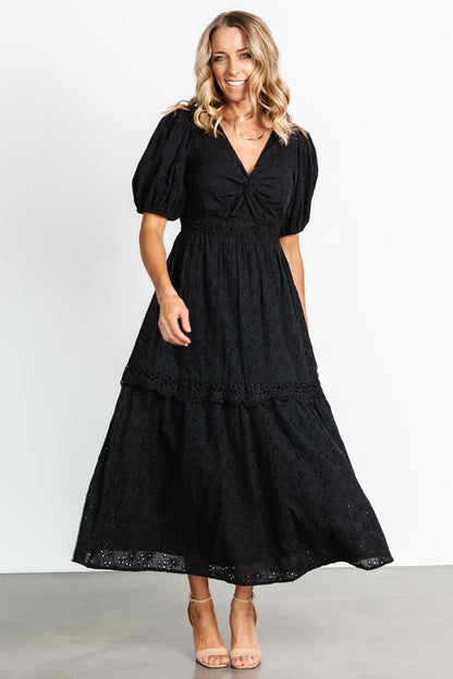 Jackie Eyelet Maxi Dress | Black - Baltic Born