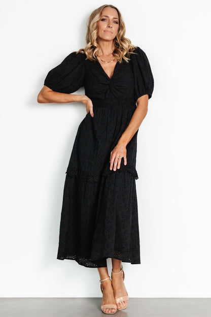 Jackie Eyelet Maxi Dress | Black - Baltic Born