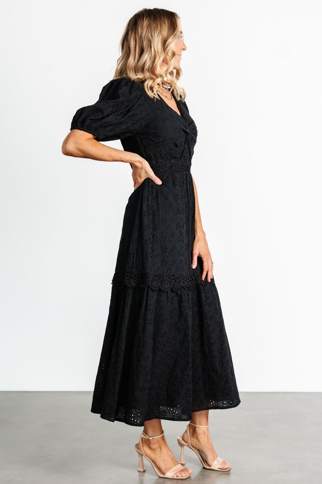 Jackie Eyelet Maxi Dress | Black - Baltic Born