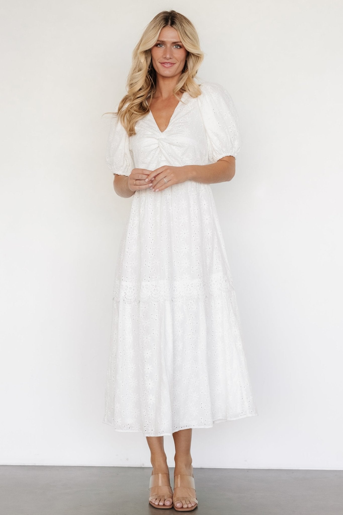 Jackie Eyelet Maxi Dress | Off White - Baltic Born