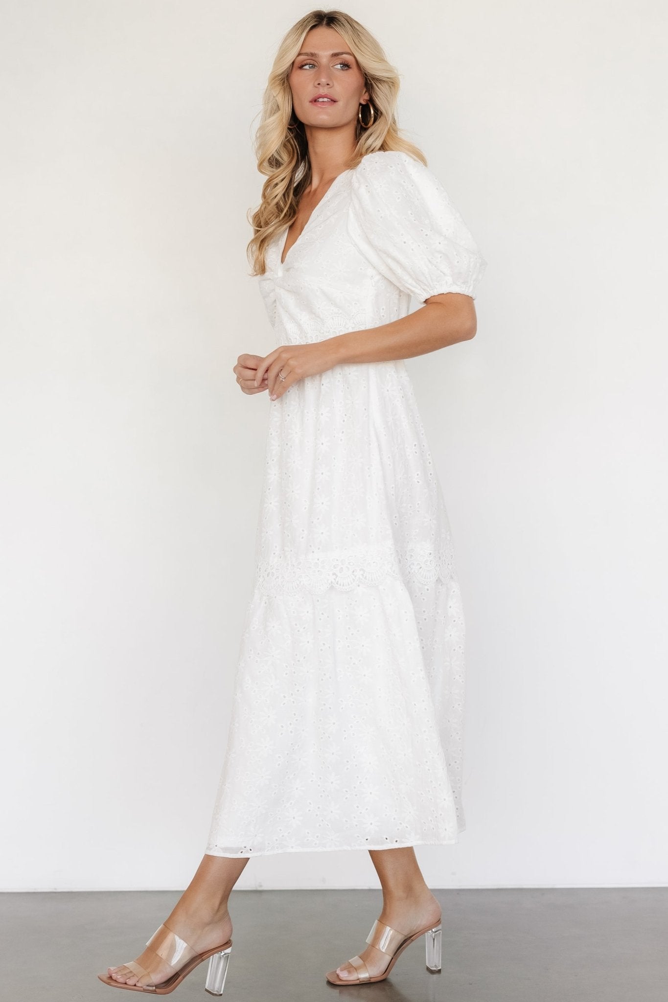 Jackie Eyelet Maxi Dress | Off White - Baltic Born