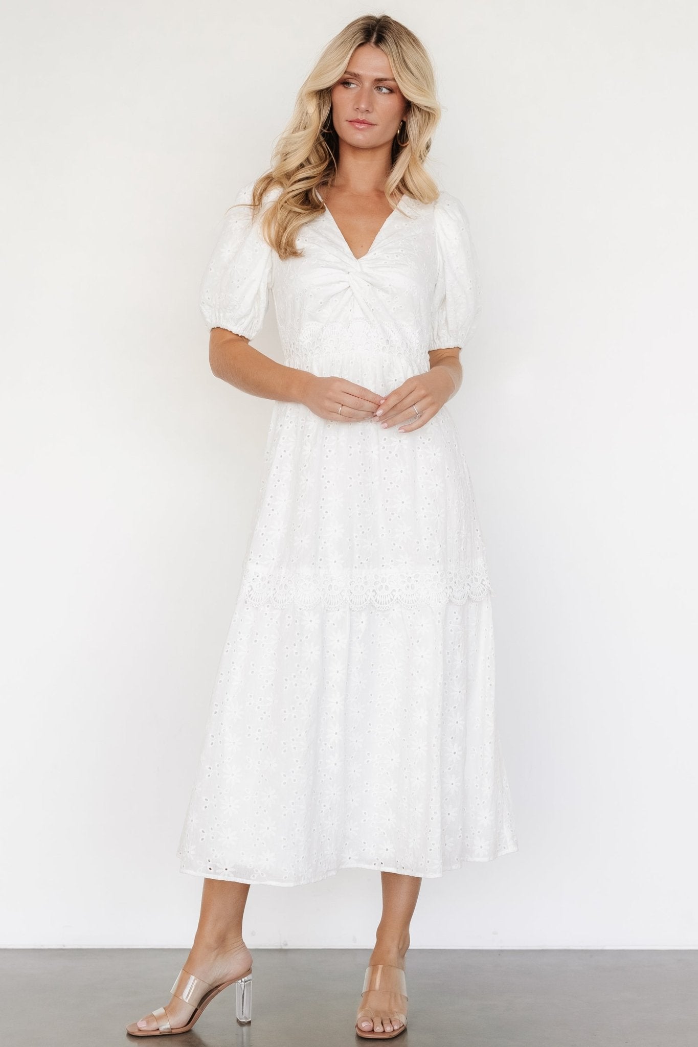 Jackie Eyelet Maxi Dress | Off White - Baltic Born