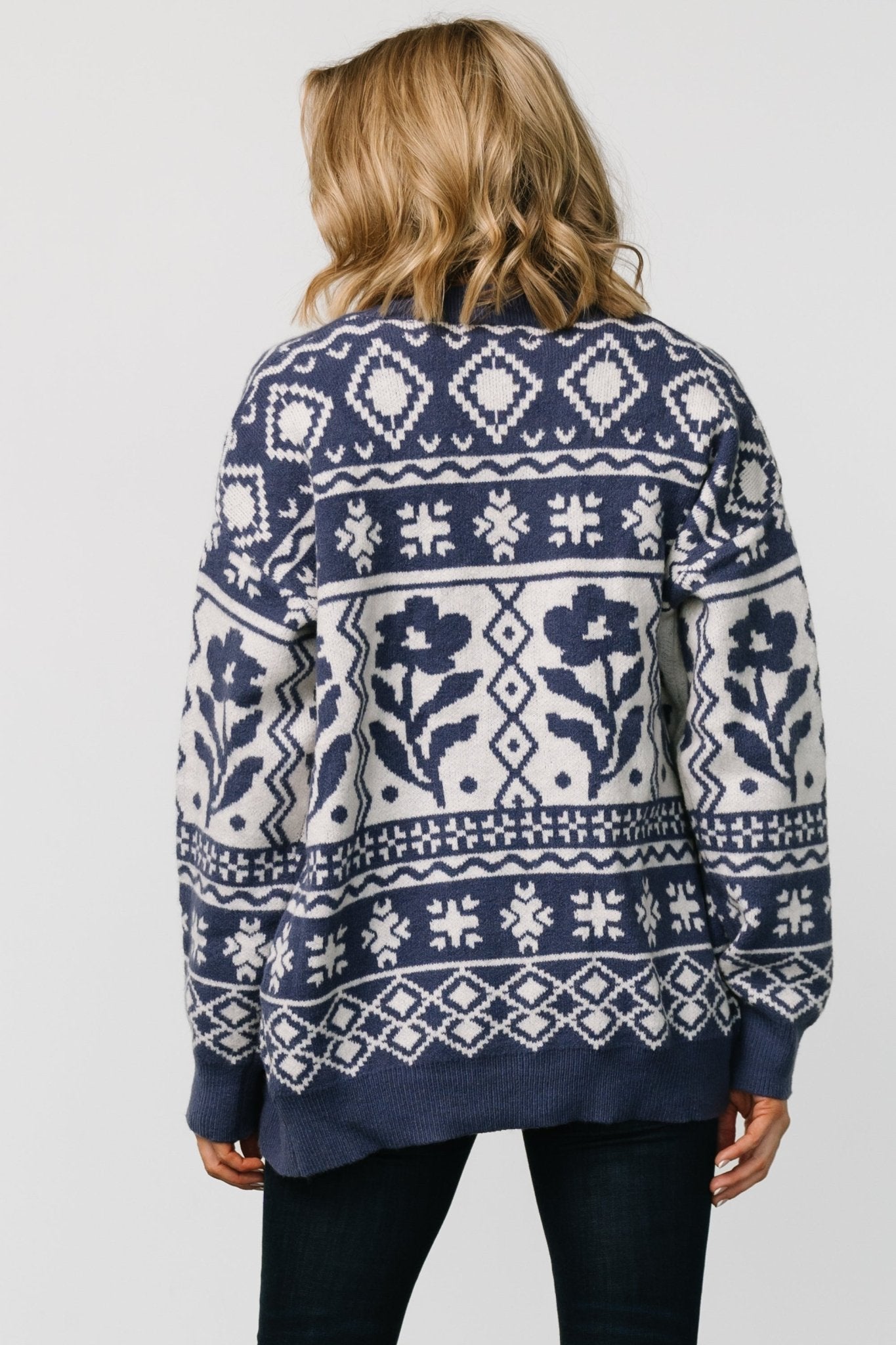 Jackson Oversized Cardigan | Slate Print - Baltic Born