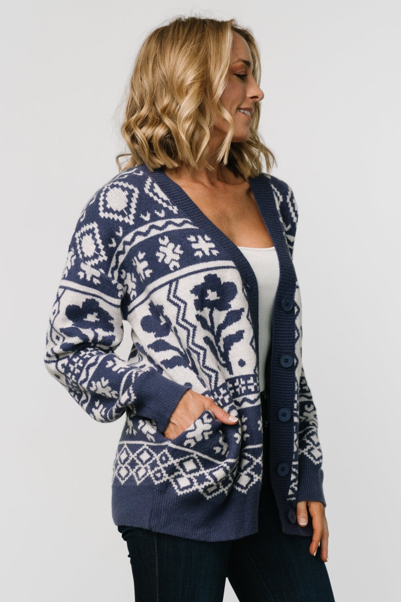 Jackson Oversized Cardigan | Slate Print - Baltic Born