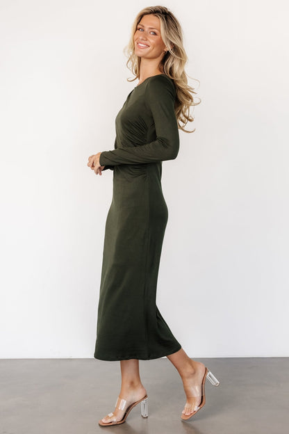 Jaelyn Ruched Dress | Olive - Baltic Born