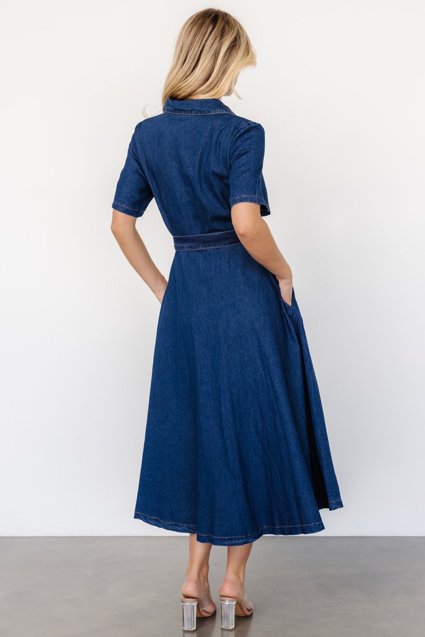 Janelle Denim Midi Dress - Collared Button-Up | Baltic Born M Janelle Denim Midi Dress - Collared Button-Up | Baltic Born M