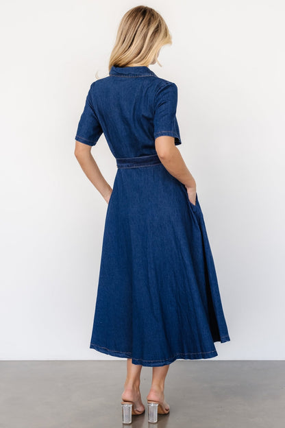 Janelle Midi Dress | Denim Blue - Baltic Born