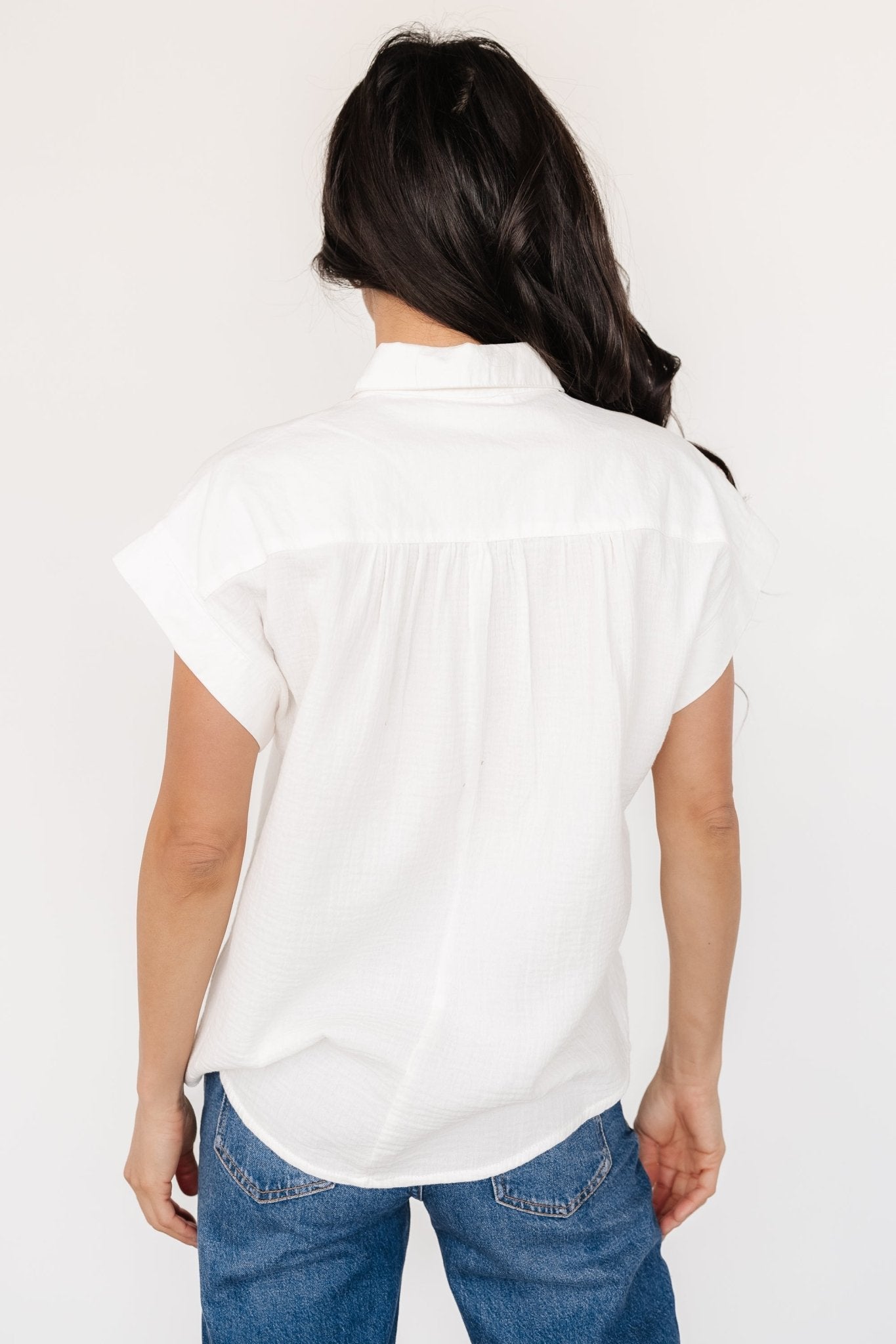 Jaye Button Top | Off White - Baltic Born