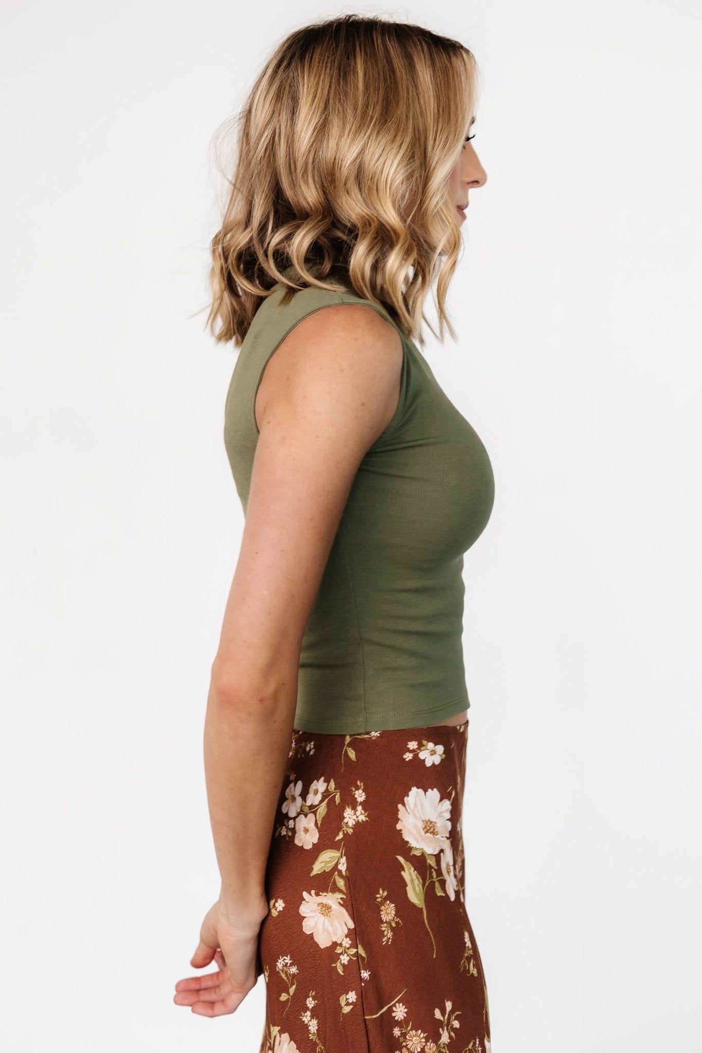 Jean Sleeveless Top | Olive - Baltic Born