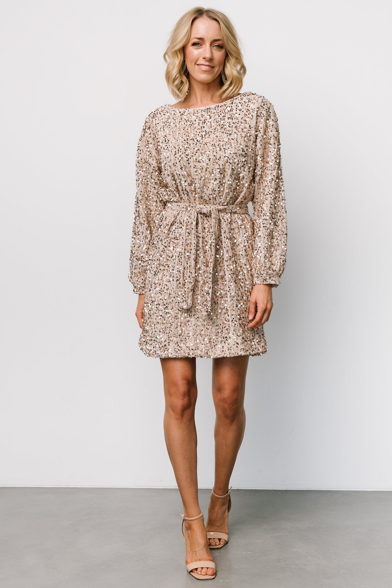 Jelena Sequin Short Dress | Champagne - Baltic Born