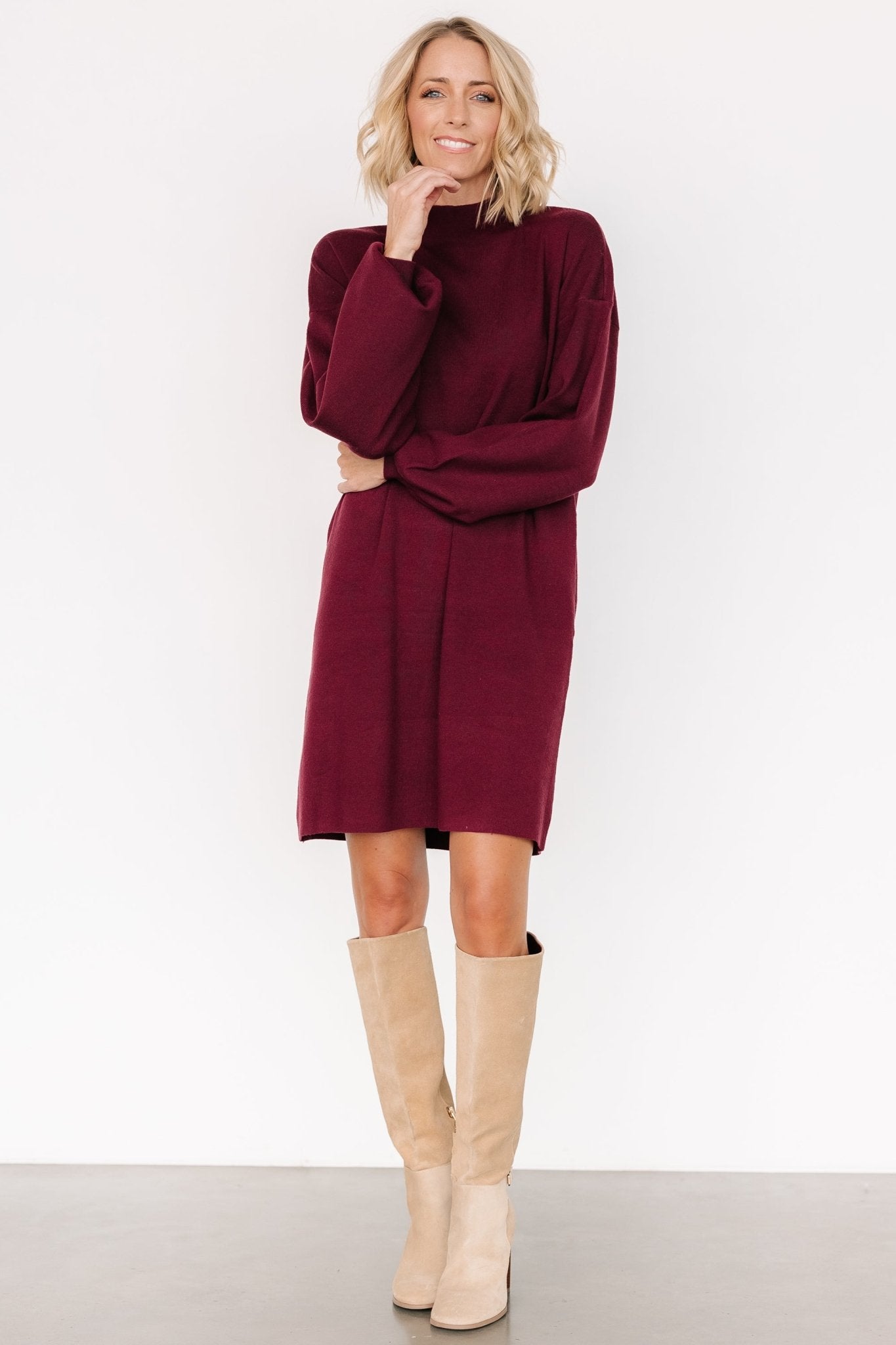 Jennings Sweater Dress | Mulberry - Baltic Born