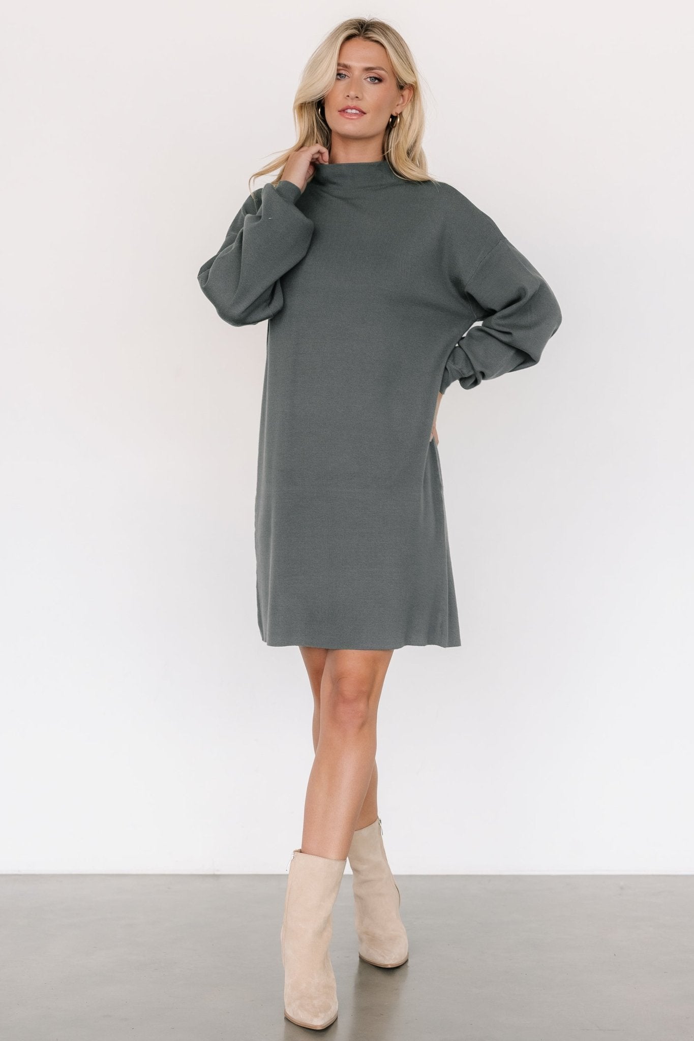 Jennings Sweater Dress | Winter Green - Baltic Born